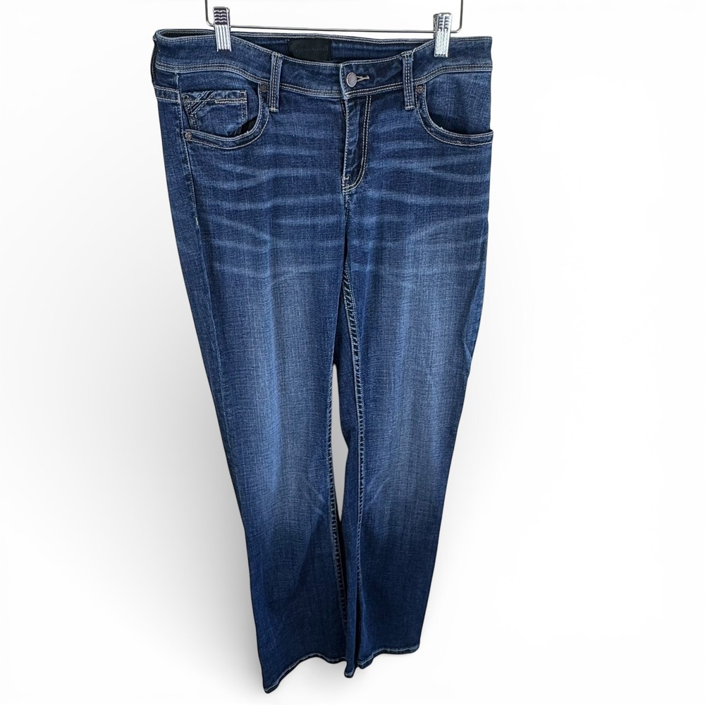 Buckle Black Fit No 53 Womens 30x32 Bootcut Jeans Medium Wash Stretch Blue